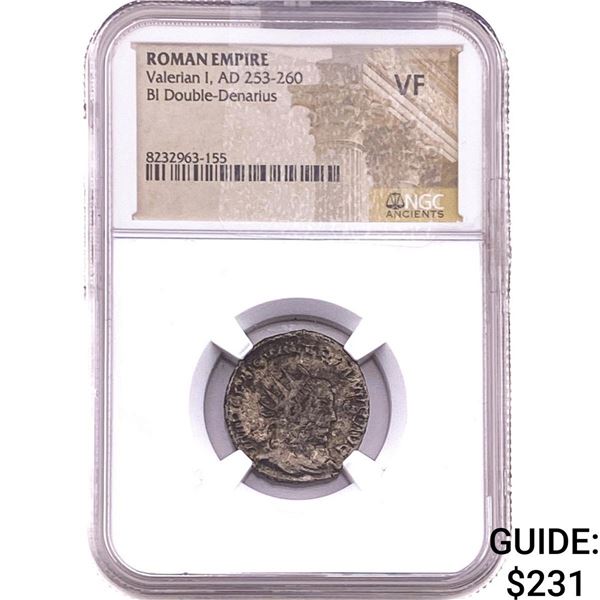 Roman Valerian I 253-260 AD BI Dnl-Denarius  VF
