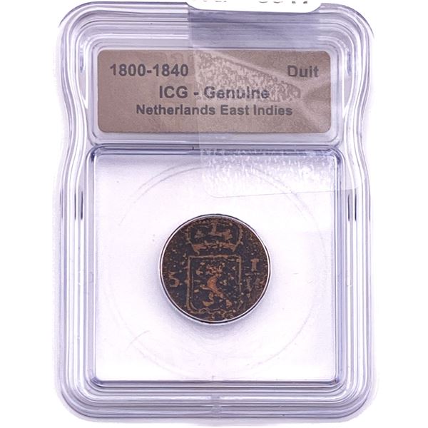 1800-1840 Netherlands East Indies Bronze Duit ICG Genuine