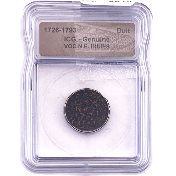 1726-1793 VOC N.E. Indies Bronze Duit ICG Genuine