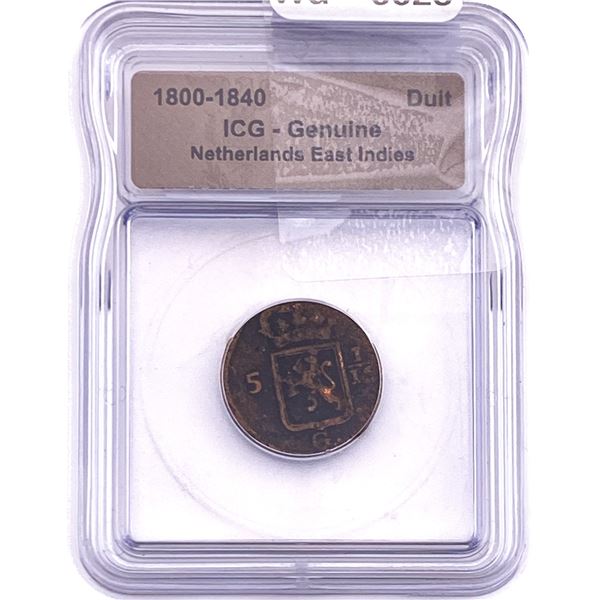 1800-1840 Netherlands East Indies Bronze Duit ICG Genuine