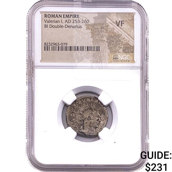 Roman Valerian I 253-260 AD BI Dnl-Denarius  VF
