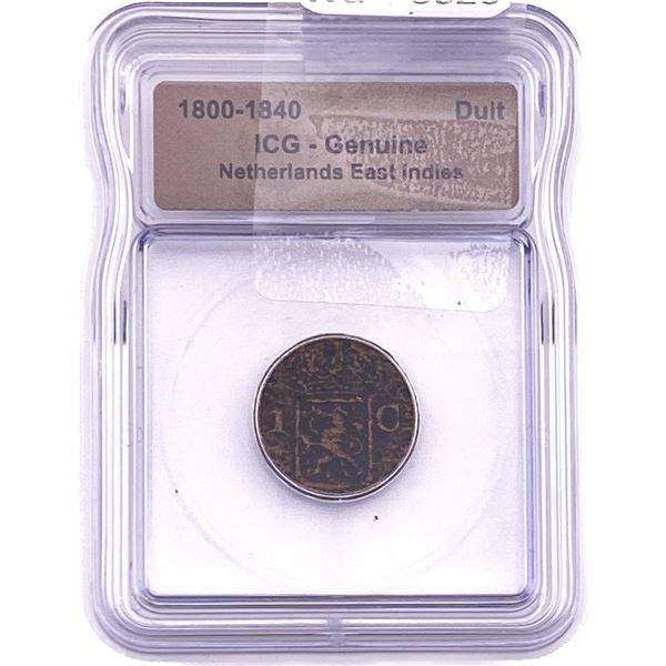 1800-1840 Netherlands East Indies Bronze Duit ICG Genuine