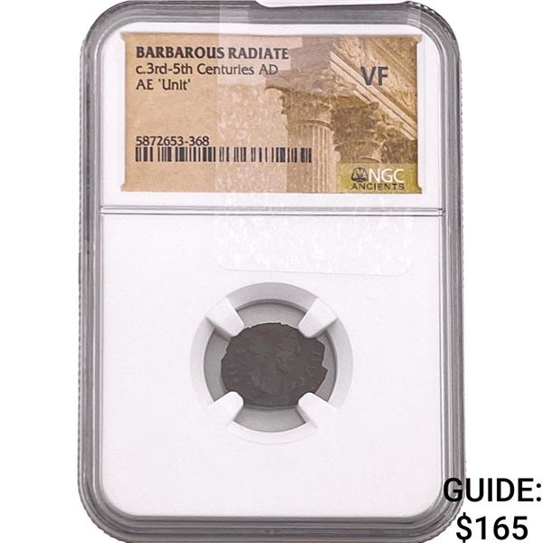 Barbarous Radiate 3rd-5th Cent AD Bronze Unit NGC VF