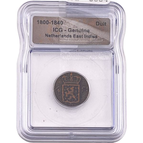1800-1840 Netherlands East Indies Bronze Duit ICG Genuine