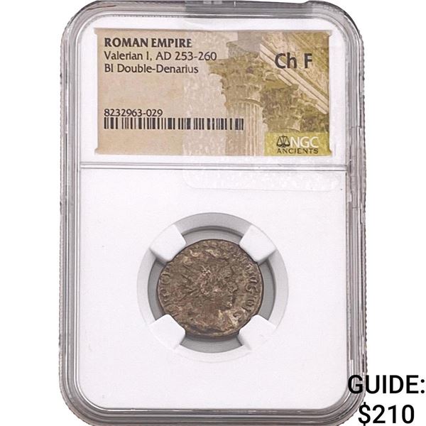 Roman Valerian I 253-260 AD BI Dbl-Denarius  ChF