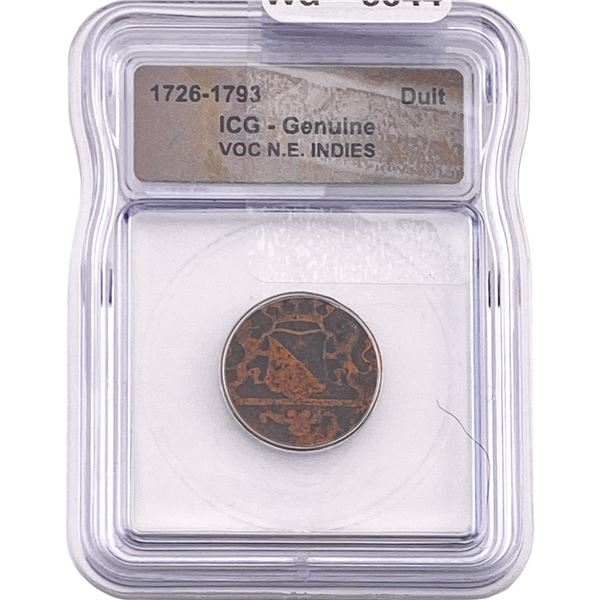 1726-1793 VOC N.E. Indies Bronze Duit ICG Genuine
