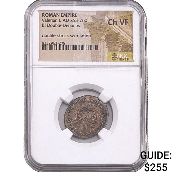 Roman Valerian I 253-260 AD BI Dbl-Denarius  ChVF
