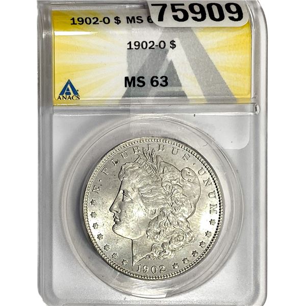 1902-O Morgan Silver Dollar ANACS MS63