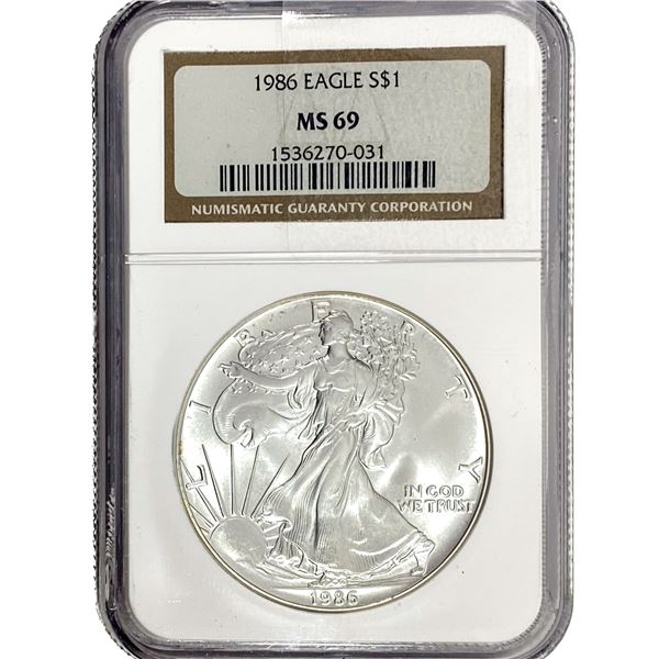 1986 Morgan Silver Dollar NGC MS69