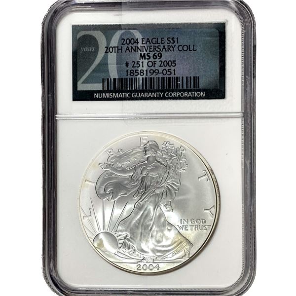 2004 Silver Eagle NGC MS69