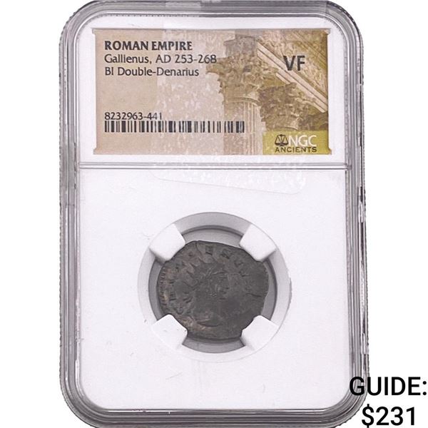Roman Gallienus 253-268 AD BI Dbl-Denarius  VF