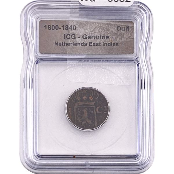 1800-1840 Netherlands East Indies Bronze Duit ICG Genuine