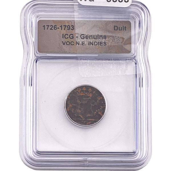 1726-1793 VOC N.E. Indies Bronze Duit ICG Genuine