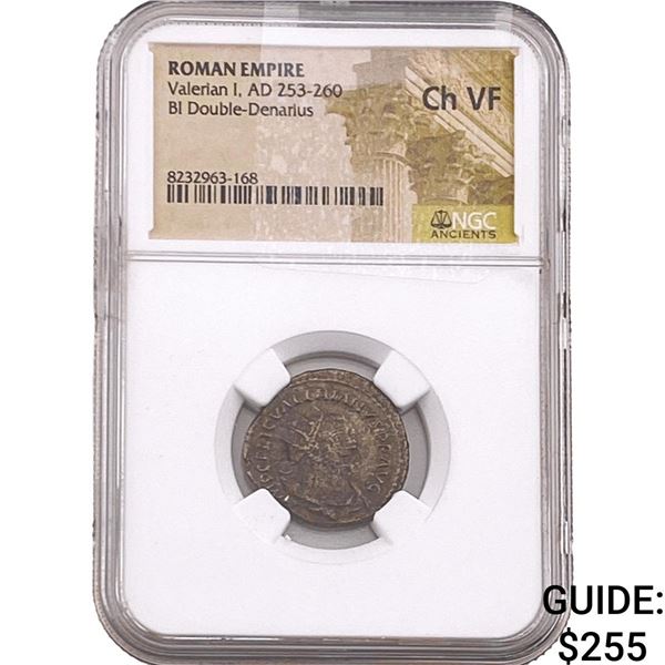 Roman Valerian I 253-260 AD BI Dbl-Denarius  ChVF