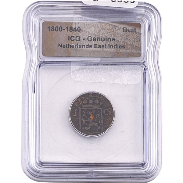 1800-1840 Netherlands East Indies Bronze Duit ICG Genuine