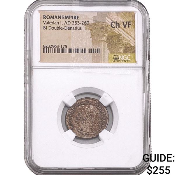Roman Valerian I 253-260 AD BI Dbl-Denarius  ChVF