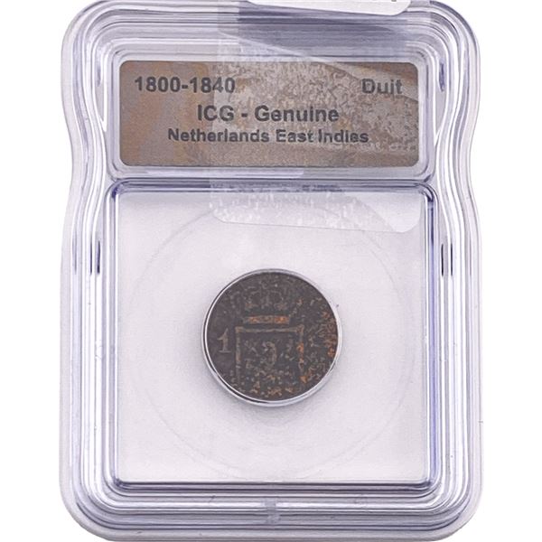 1800-1840 Netherlands East Indies Bronze Duit ICG Genuine