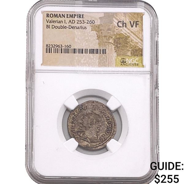 Roman Valerian I 253-260 AD BI Dbl-Denarius  ChVF