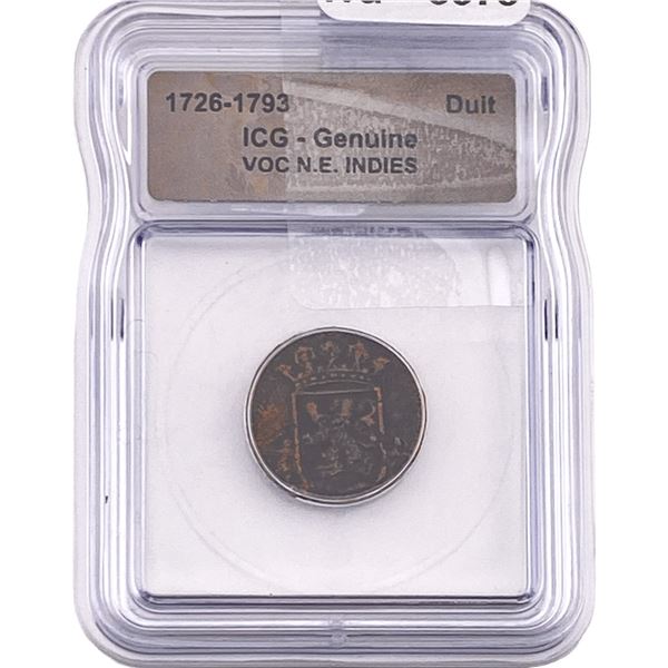 1726-1793 VOC N.E. Indies Bronze Duit ICG Genuine