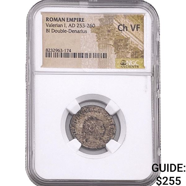Roman Valerian I 253-260 AD BI Dbl-Denarius  ChVF
