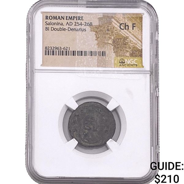 Roman Salonina 254-268 AD BI Dbl-Denarius  ChF