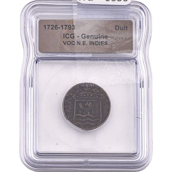 1726-1793 VOC N.E. Indies Bronze Duit ICG Genuine