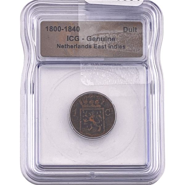 1800-1840 Netherlands East Indies Bronze Duit ICG Genuine
