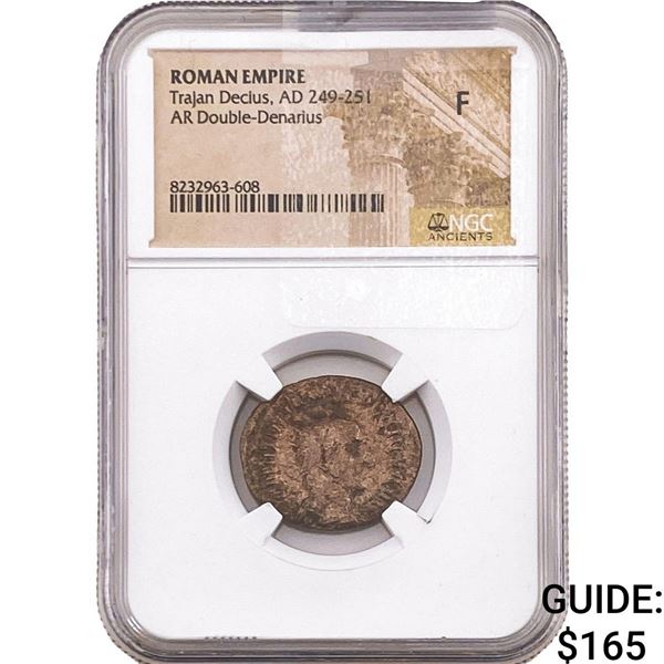 Roman Trajan Decius 249-251AD Silver Dbl-Denarius NGC