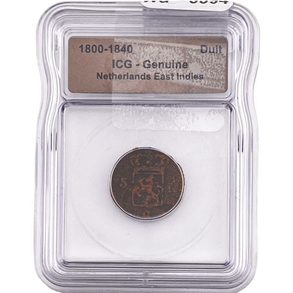 1800-1840 Netherlands East Indies Duit ICG Genuine