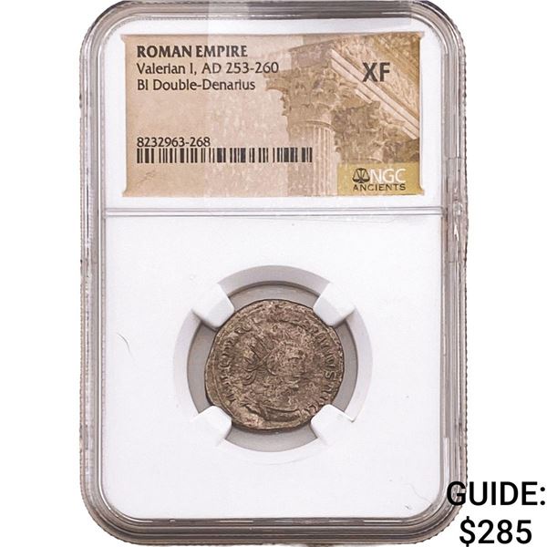 Roman Valerian I 253-260 AD BI Dbl-Denarius NGC