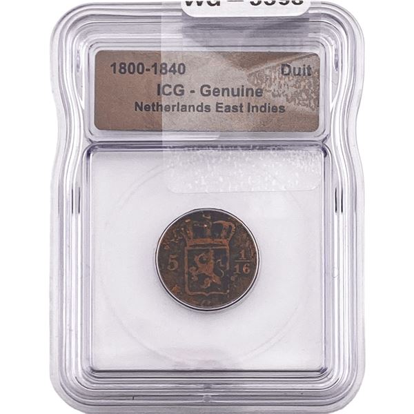 1800-1840 Netherlands East Indies Duit ICG Genuine