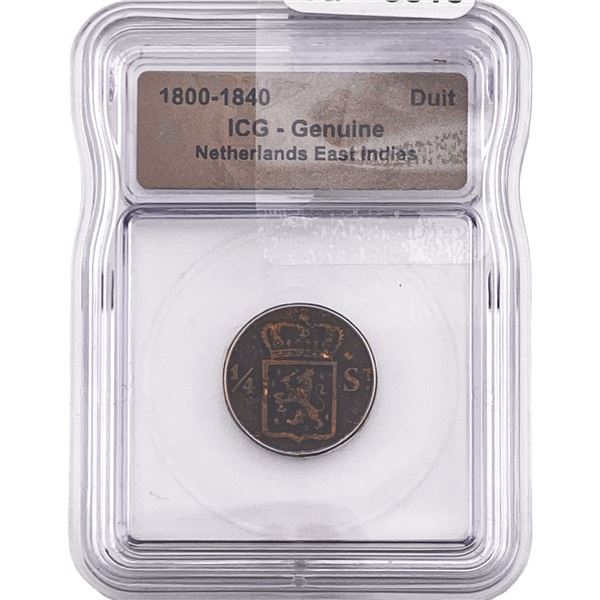 1800-1840 Netherlands East Indies Duit ICG Genuine