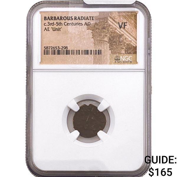 Barbarous Radiate 3rd-5th Cent AD Bronze Unit NGC