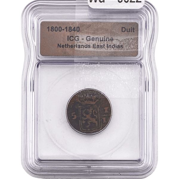1800-1840 Netherlands East Indies Duit ICG Genuine