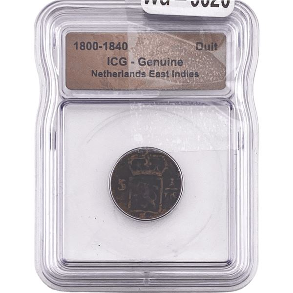 1800-1840 Netherlands East Indies Duit ICG Genuine
