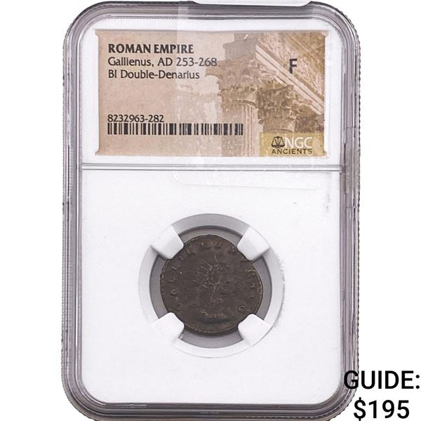 Roman Gallienus 253-268 AD BI Dbl-Denarius NGC