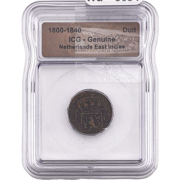 1800-1840 Netherlands East Indies Duit ICG Genuine