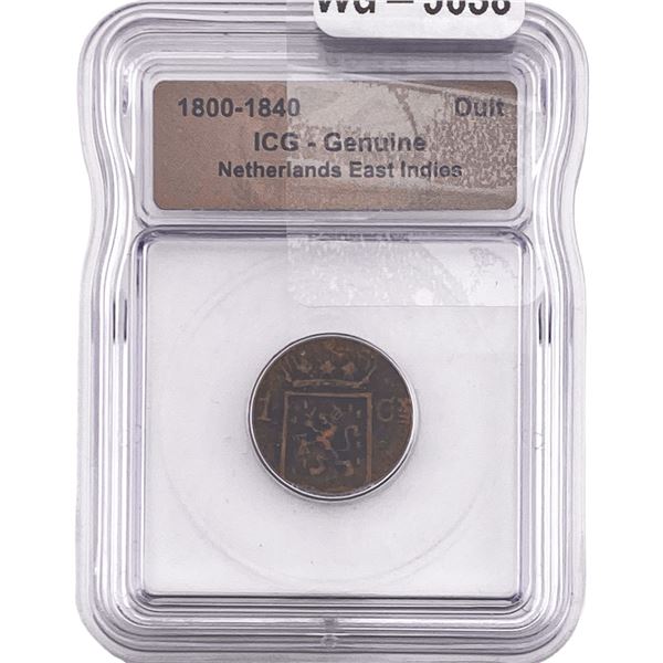 1800-1840 Netherlands East Indies Duit ICG Genuine