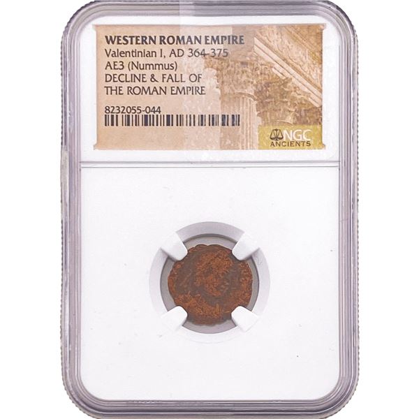 W Roman Valentinian I 364-375 AD AE3 Nummus NGC