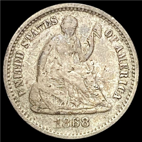 1868-S Silver Half Dime LIGHTLY CIRCULATED