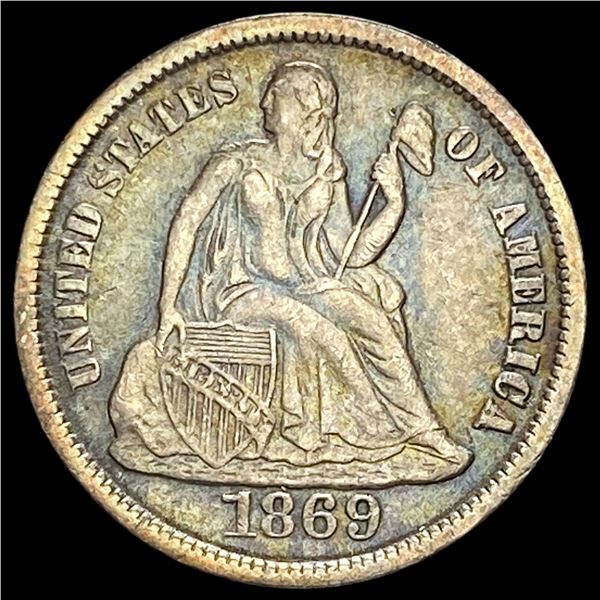 1869-S Silver Seated Liberty Dime NEARLY UNCIRCULATED