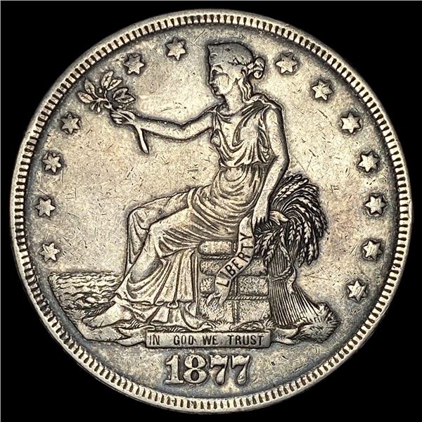 1877 Silver Trade Dollar NEARLY UNCIRCULATED