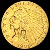 1909 Indian Head Gold $2.50 Quarter Eagle NEARLY UNCIRCULATED