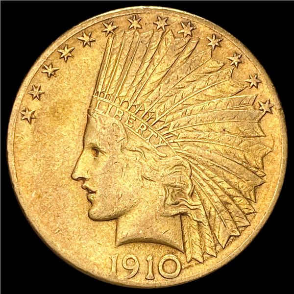 1910-D Gold $10 Indian Head Eagle CLOSELY UNCIRCULATED