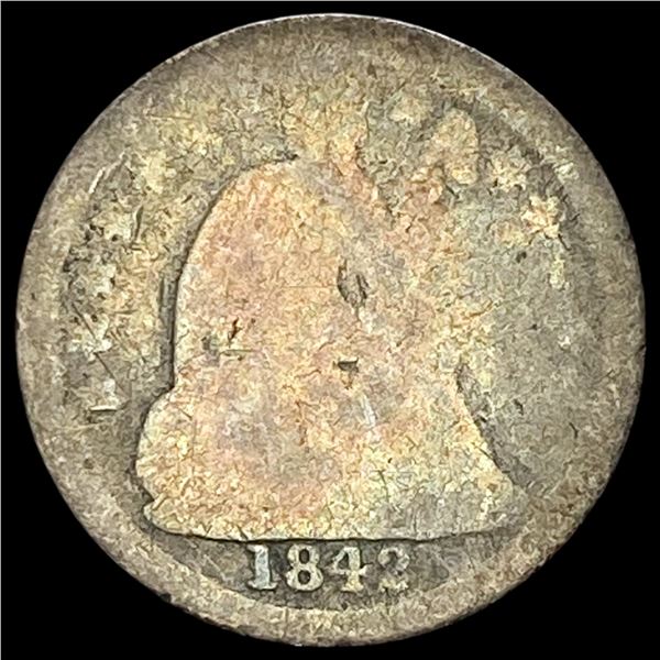 1842 Silver Half Dime NICELY CIRCULATED