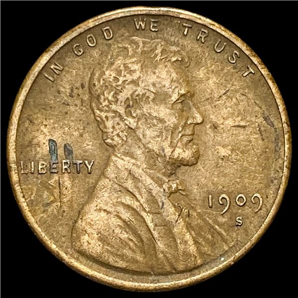 1909-S Lincoln Wheat Cent NEARLY UNCIRCULATED