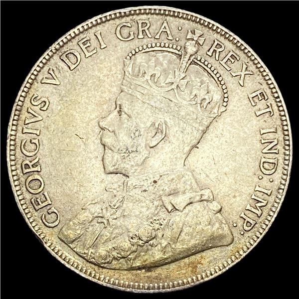 1919 Newfoundland Silver 50 Cents NEARLY UNCIRCULATED