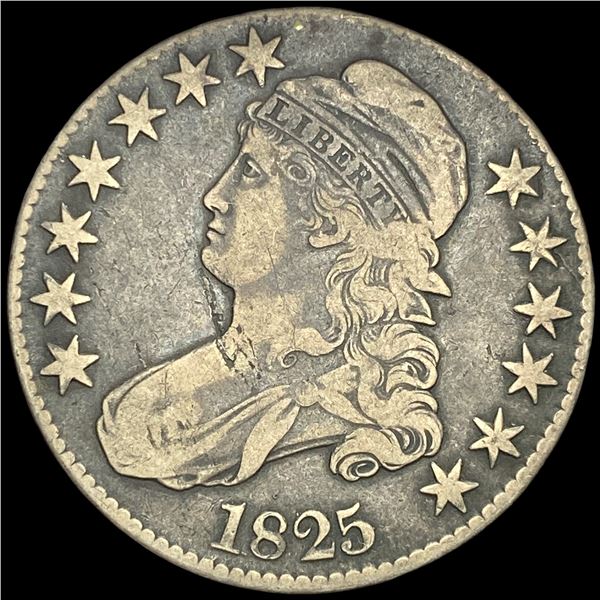 1825 Capped Bust Half Dollar LIGHTLY CIRCULATED