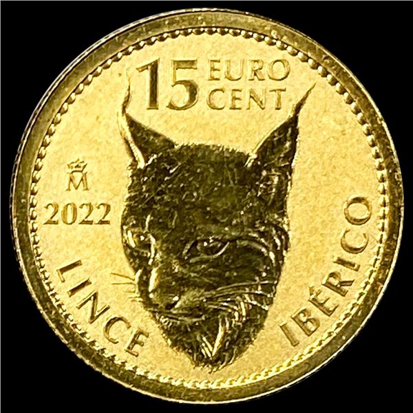 2022 Spain 1/10 oz Gold 15 Euro Lince IbÃƒÂ©rico SUPERB GEM BU