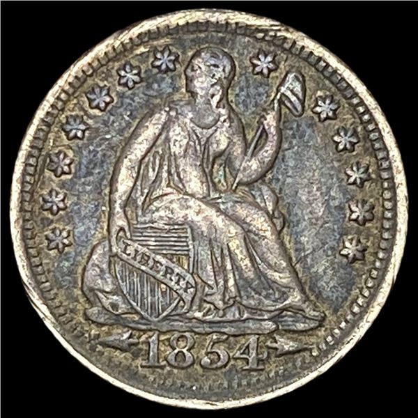 1854 Seated Liberty Half Dime NEARLY UNCIRCULATED